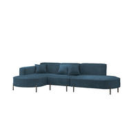 ECKSOFA Valencia - Blau, Holzwerkstoff/Textil (321/165cm) - Fun Möbel