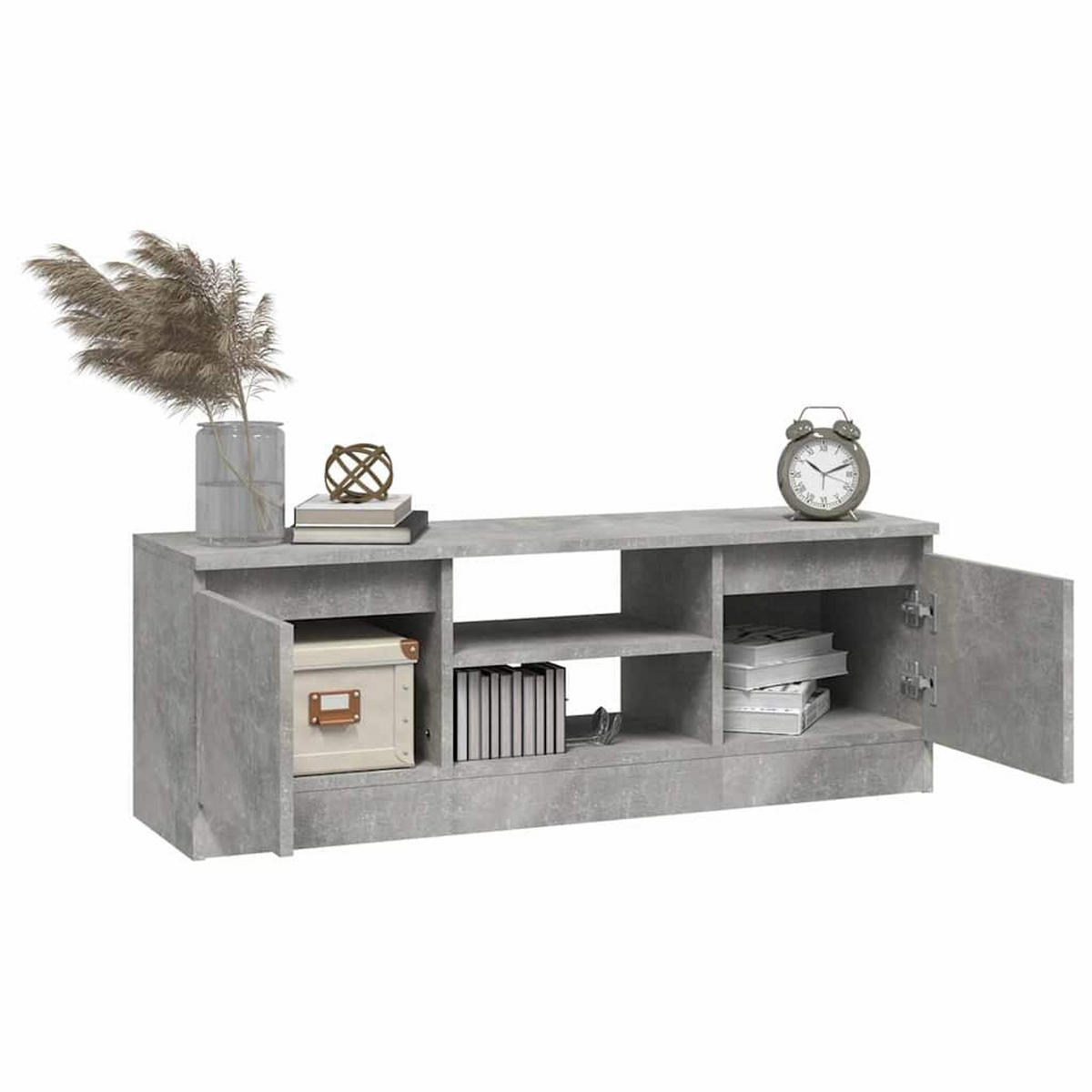 TV-SCHRANK Mit Tür Betongrau 102/30/36 Cm - Grau, Holzwerkstoff (30/36/102cm) - vidaXL