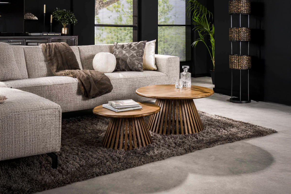 COUCHTISCH-SET LANI Braun Mango - Braun, Mangoholz/Holz (80/80/40cm) - KAWOLA