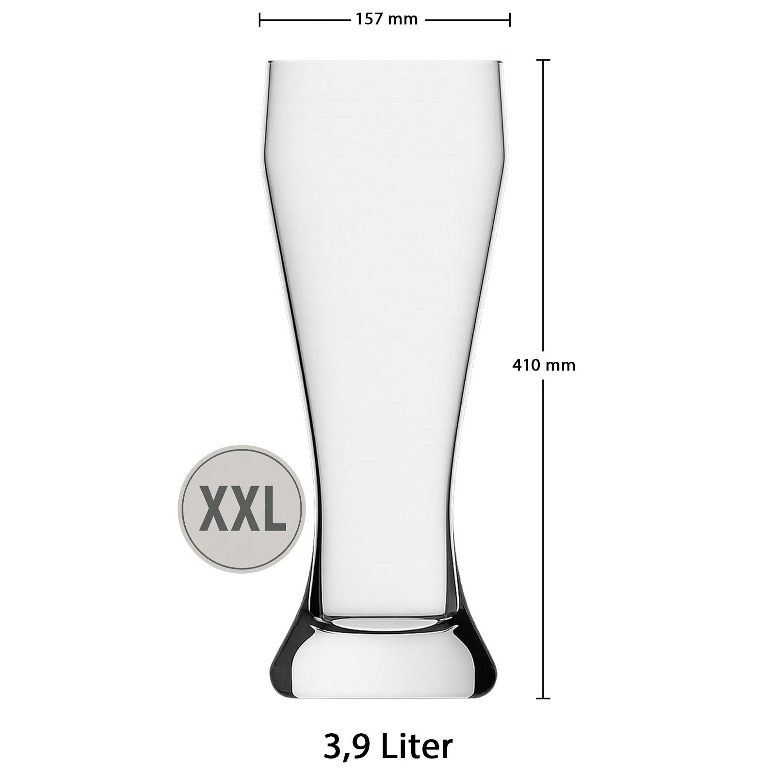 RIESEN-WEIZENBIERGLAS Ranft transparent 3,9 Liter - Transparent, Glas (3.9L) - Rastal