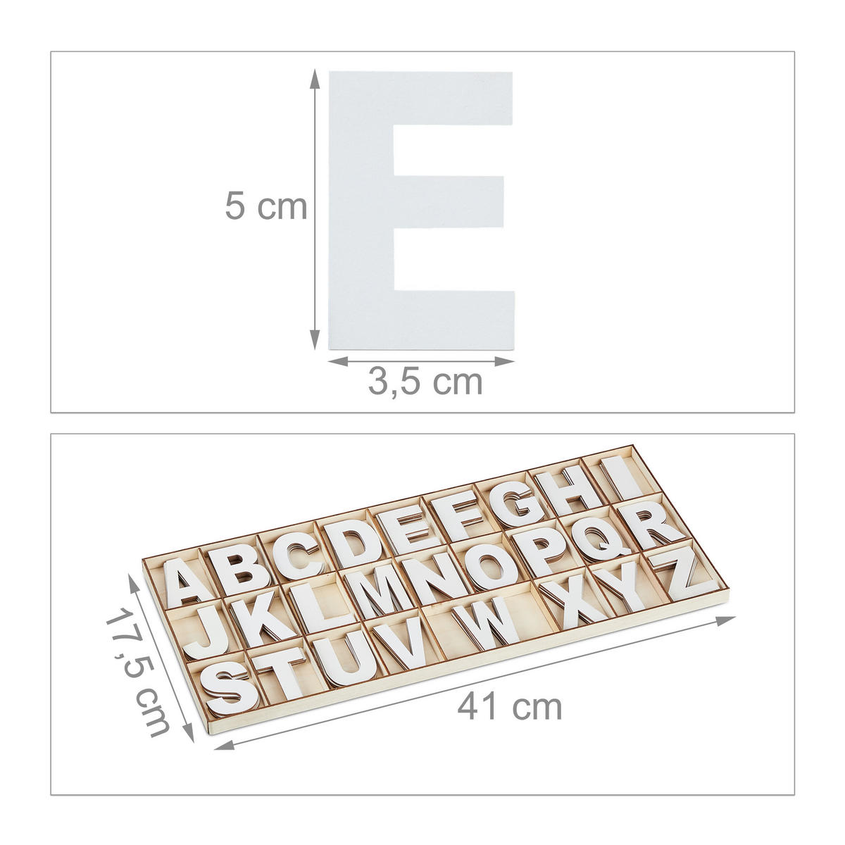 104-TLG.HOLZBUCHSTABEN-SET - Multicolor, Holz (41/1.5/17.5cm) - Relaxdays