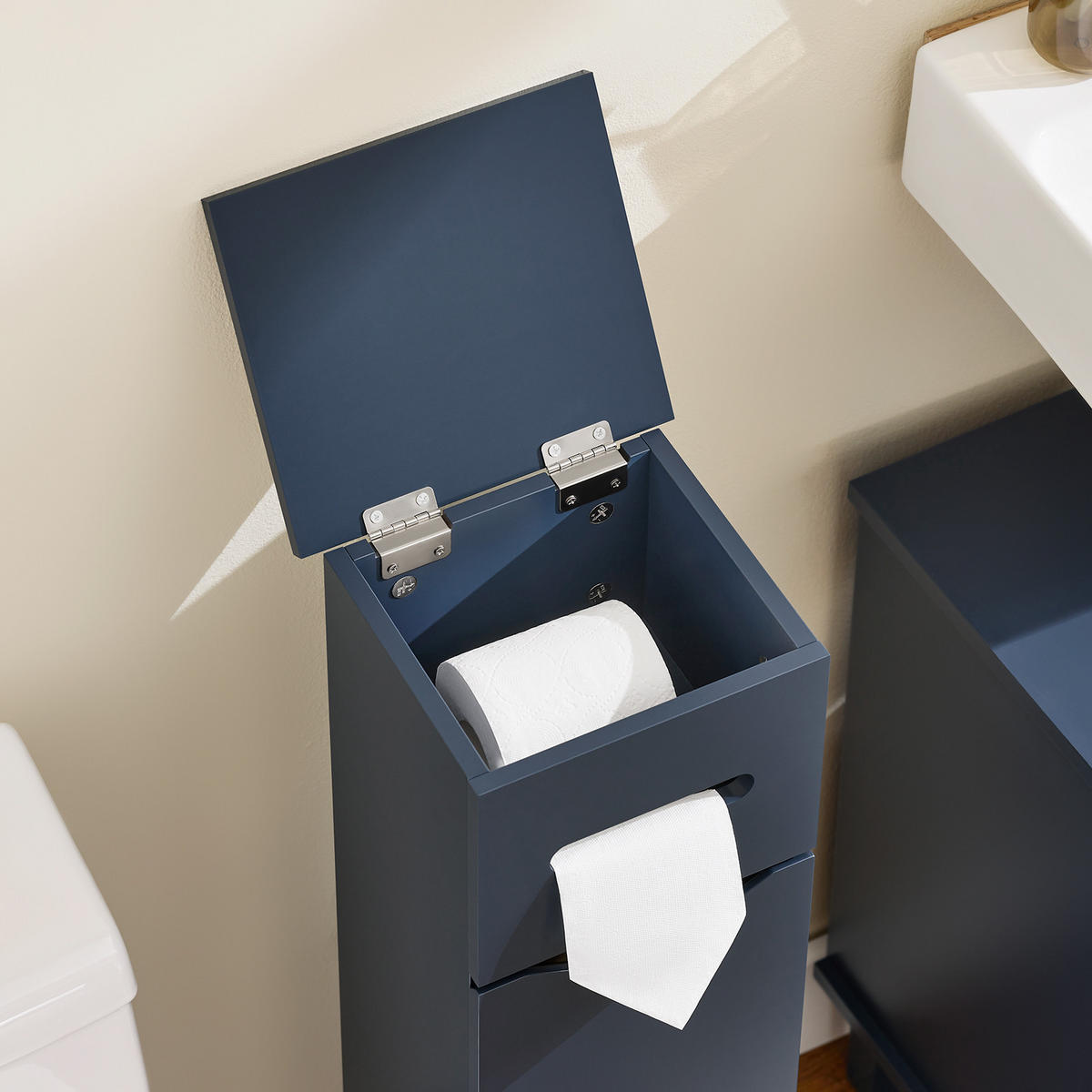 TOILETTENROLLENHALTER Blau - Blau, Holz/Holzwerkstoff (22/81/20cm) - SoBuy