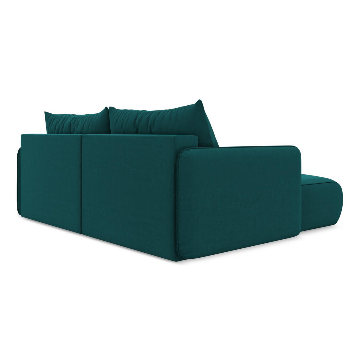 ECKSOFA mit Schlaffunktion Samt Stoff Blau - Blau/Petrol, Kunststoff/Textil (148/207cm) - LaMiaSofa