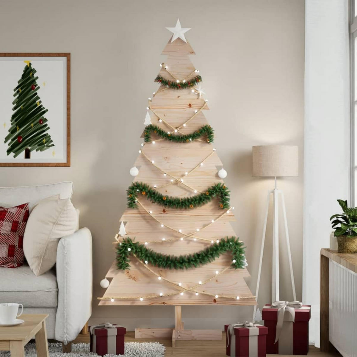 WEIHNACHTSBAUM Holz 92/50/180 Cm Braun Massivholz Kiefer - Braun, Holz (180cm) - vidaXL