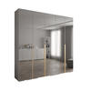 DREHTÜRENSCHRANK 236.7/250/47 5-türig - Goldfarben/Weiß, Holz/Metall (250/236.7/47cm) - Abiks Möbel