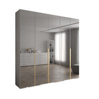 DREHTÜRENSCHRANK 236.7/250/47 5-türig - Goldfarben/Weiß, Holz/Metall (250/236.7/47cm) - Abiks Möbel