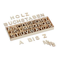 324TLG.HOLZBUCHSTABEN-SET - Beige, Holz (10.5/2.5/30cm) - Relaxdays