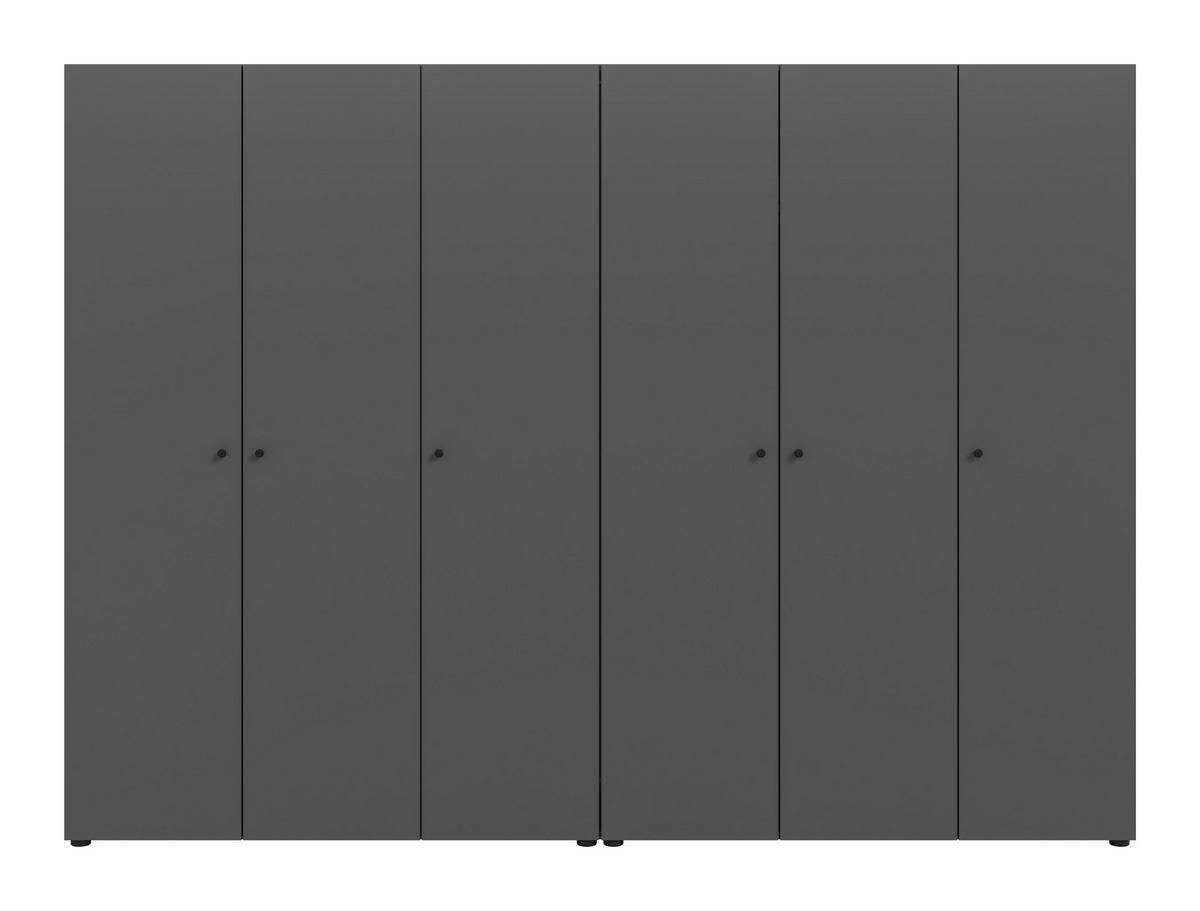 KLEIDERSCHRANKKOMBINATION Arbor (B/H/T: ca. 240/176/51 cm) in anthrazit/anthrazit - Anthrazit, Holzwerkstoff (240/176/51cm)