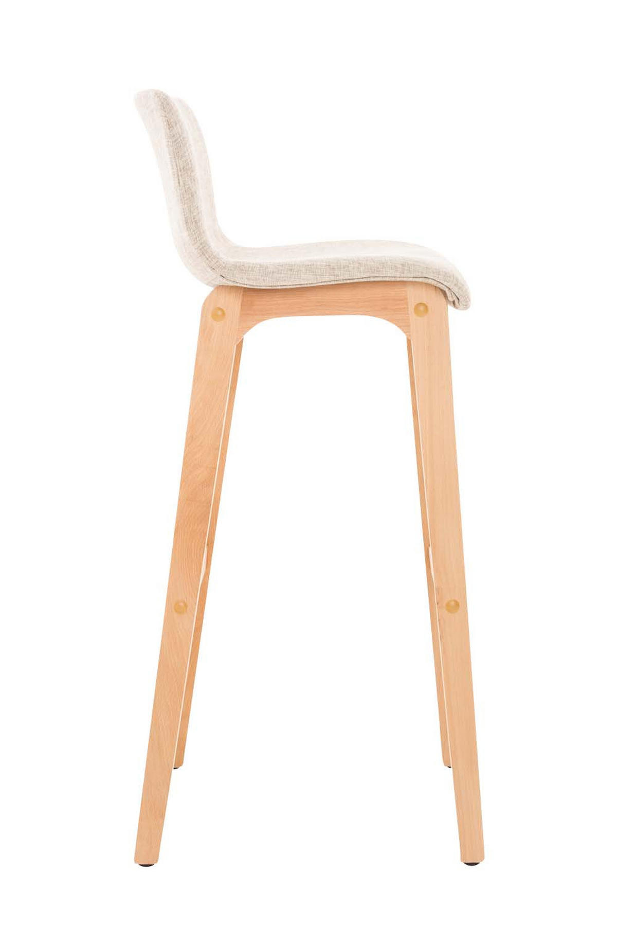 BARHOCKER Stoff creme - Eukalyptusholzfarben/Creme, Holz/Textil (41/101/46cm) - CLP