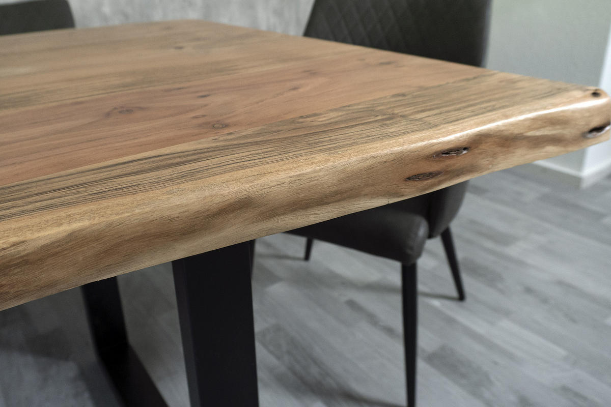 ESSTISCH CALI - Beige/Schwarz, Holz/Metall (100/240/77cm) - SAM