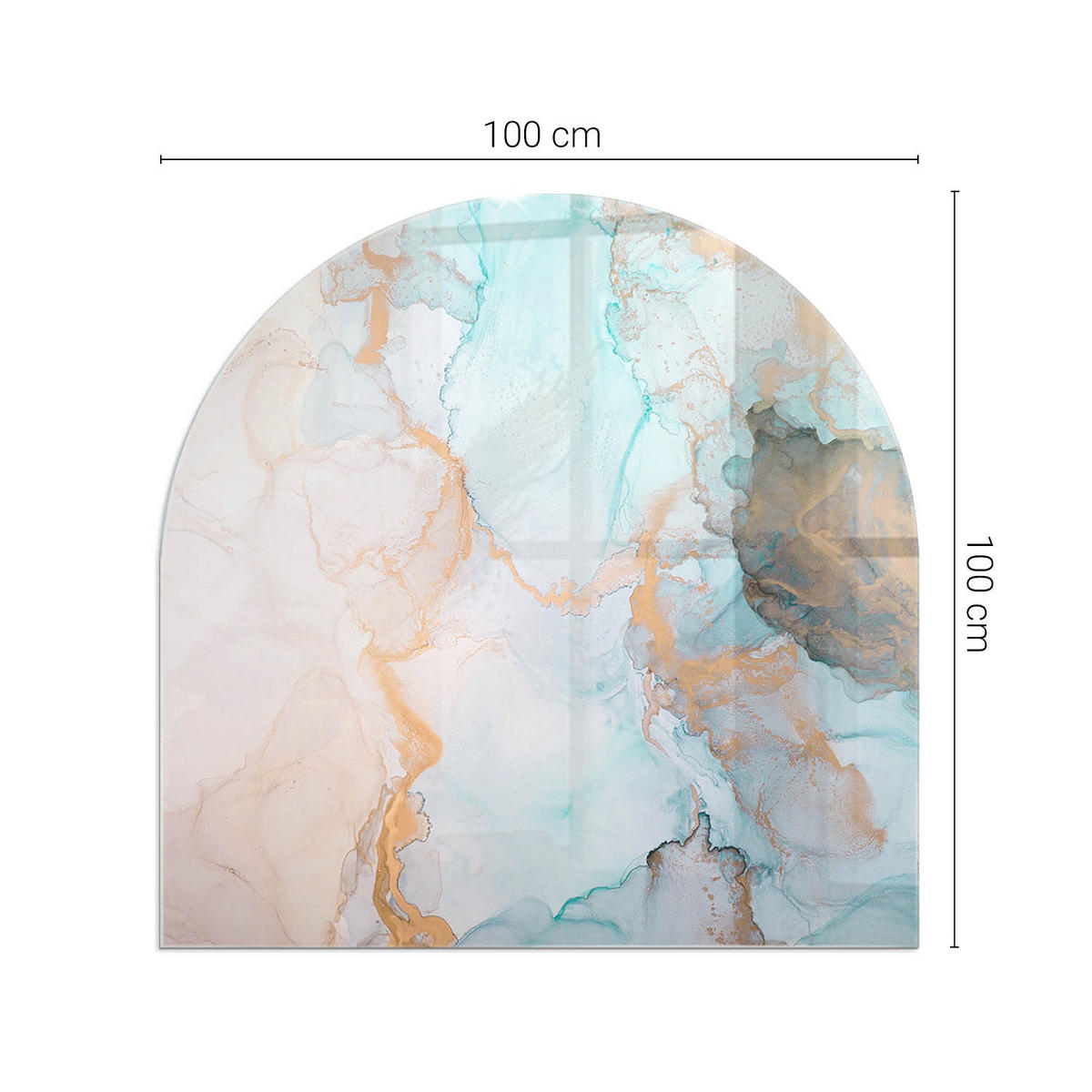 GLASPLATTE für Kamin 100x100 cm - Türkis, Glas (100/100/0.4cm) - TULUP
