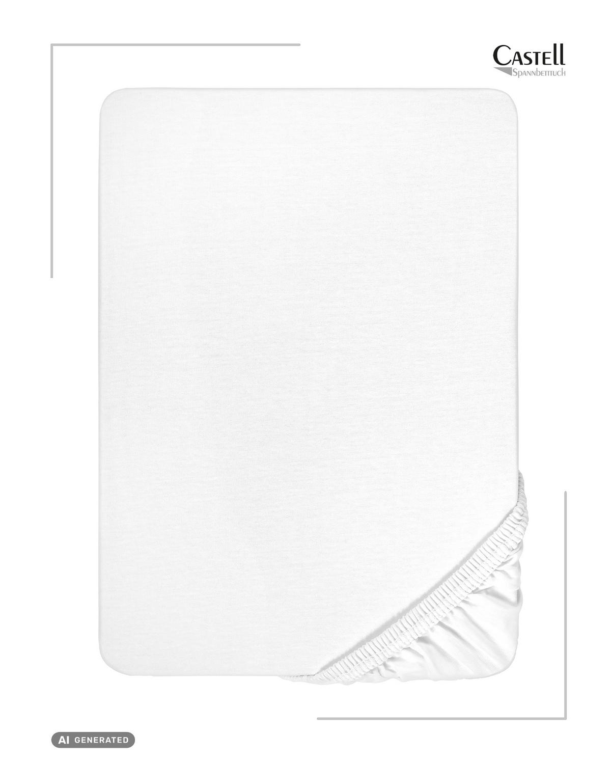 SPANNBETTTUCH Basic Jersey weiss, 140x200 cm - 160x200 cm - Weiß, Textil (160/200cm) - Castell