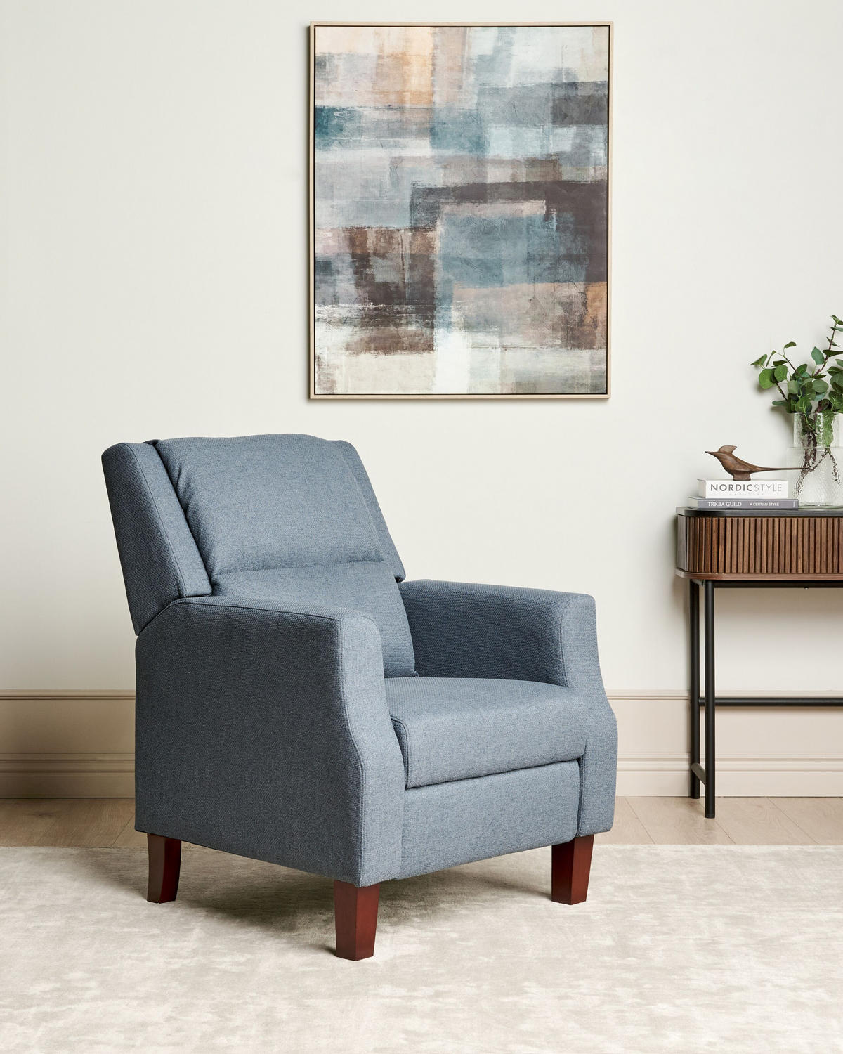 SESSEL dunkelblau verstellbar Egersund - Dunkelblau, Textil (75/97/92cm) - Beliani