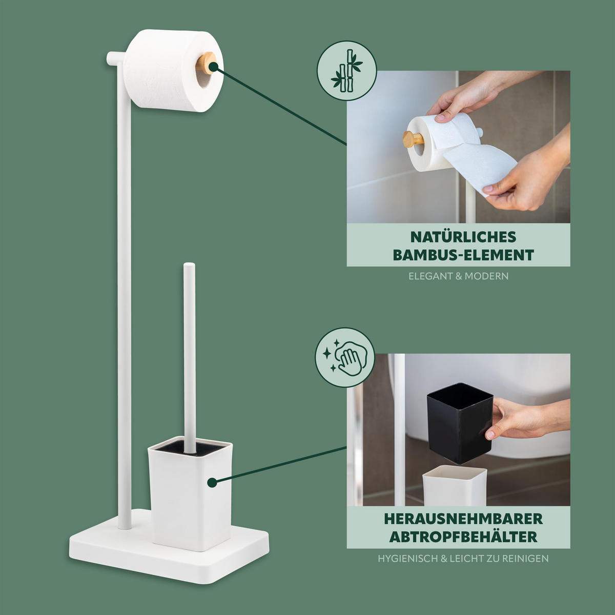 STAND-WC-GARNITUR, weiß - Weiß, Kunststoff (23/70/18cm) - bremermann