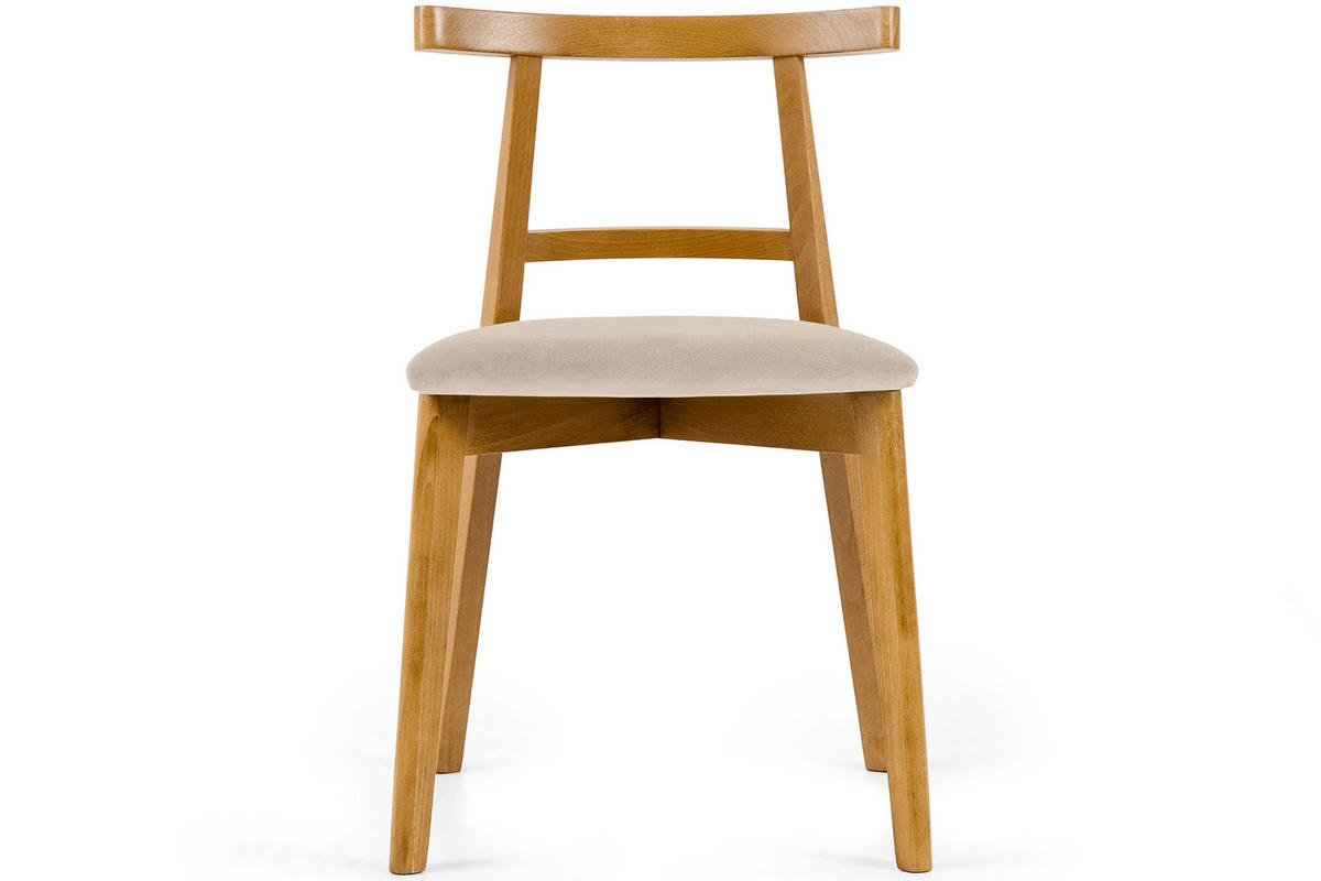 ESSTISCHSTÜHLE LILIO 2 St Vintage, Creme / hell Eiche - Hellbraun/Eichefarben, Holz/Textil (47/76/45cm) - KONSIMO®