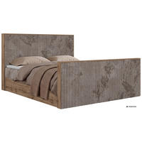 KONTINENTÁLNÍ POSTEL WOOD DUO 180/200 - Světle hnědá Manšestr - Topper T25 - H4 - černá/světle hnědá, textil/plast (180/200cm) - MKS