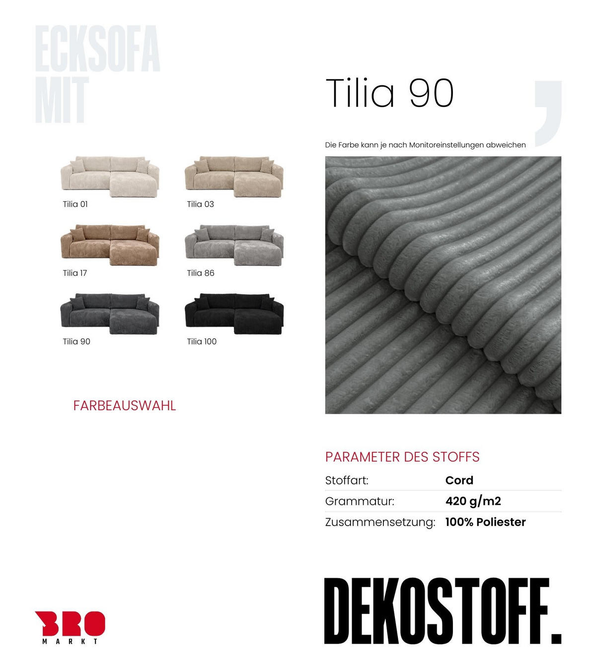 ECKSOFA mit Schlaffunktion TILIO Dunkelgrau - Dunkelgrau, Textil (244/148cm) - Bromarkt