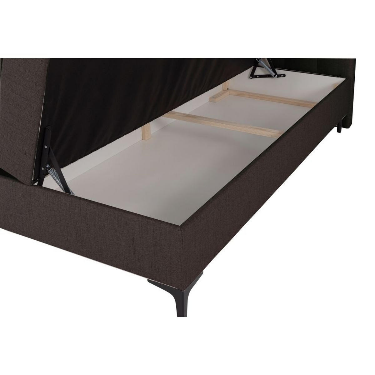 BOXBETT Siena mit Bonnelmatratze und Topper, 140x200, Braun - Schwarz/Braun, Holzwerkstoff/Kunststoff (140/200cm) - AN-Moebel 4u