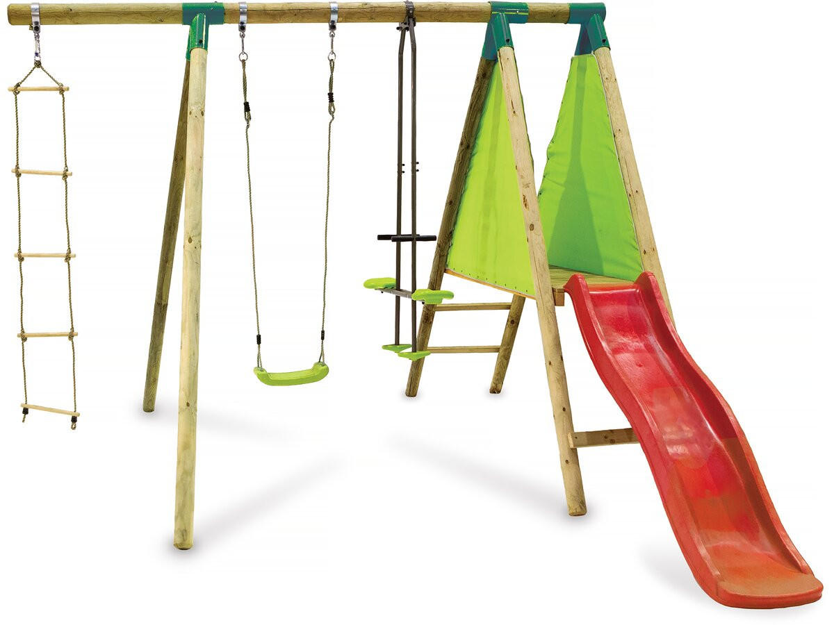 KLETTERGERÜST AUS HOLZ kida Braun - Dunkelbraun, Holz (250/100/300cm) - Habitat Garten