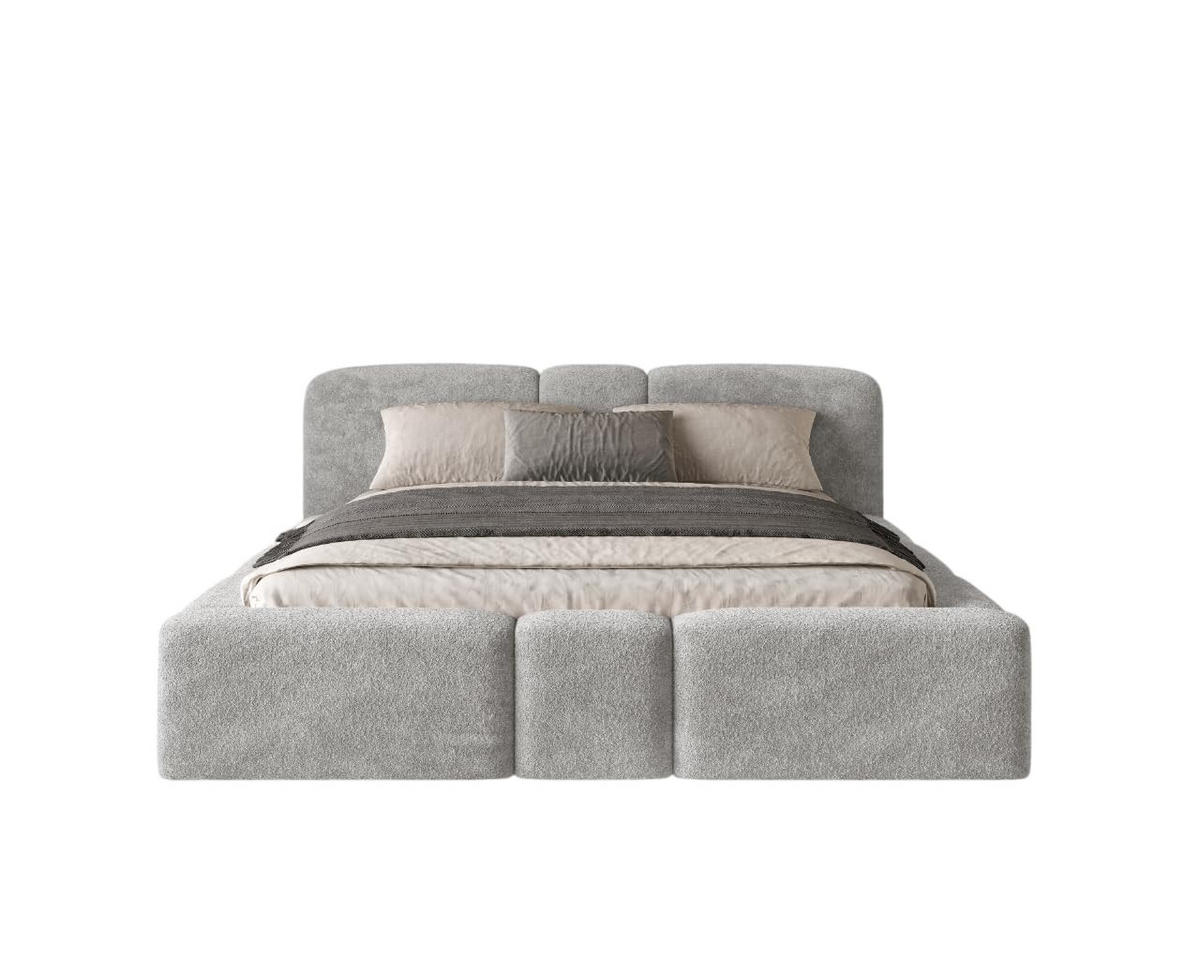 POLSTERBETT Monte160x200 cm- Bettkasten und Stauraum - Doppelbett mit Stabilem Metallrahmen - Monte-Stoff- Grau - Grau, Holzwerkstoff (160/200cm) - Chilly