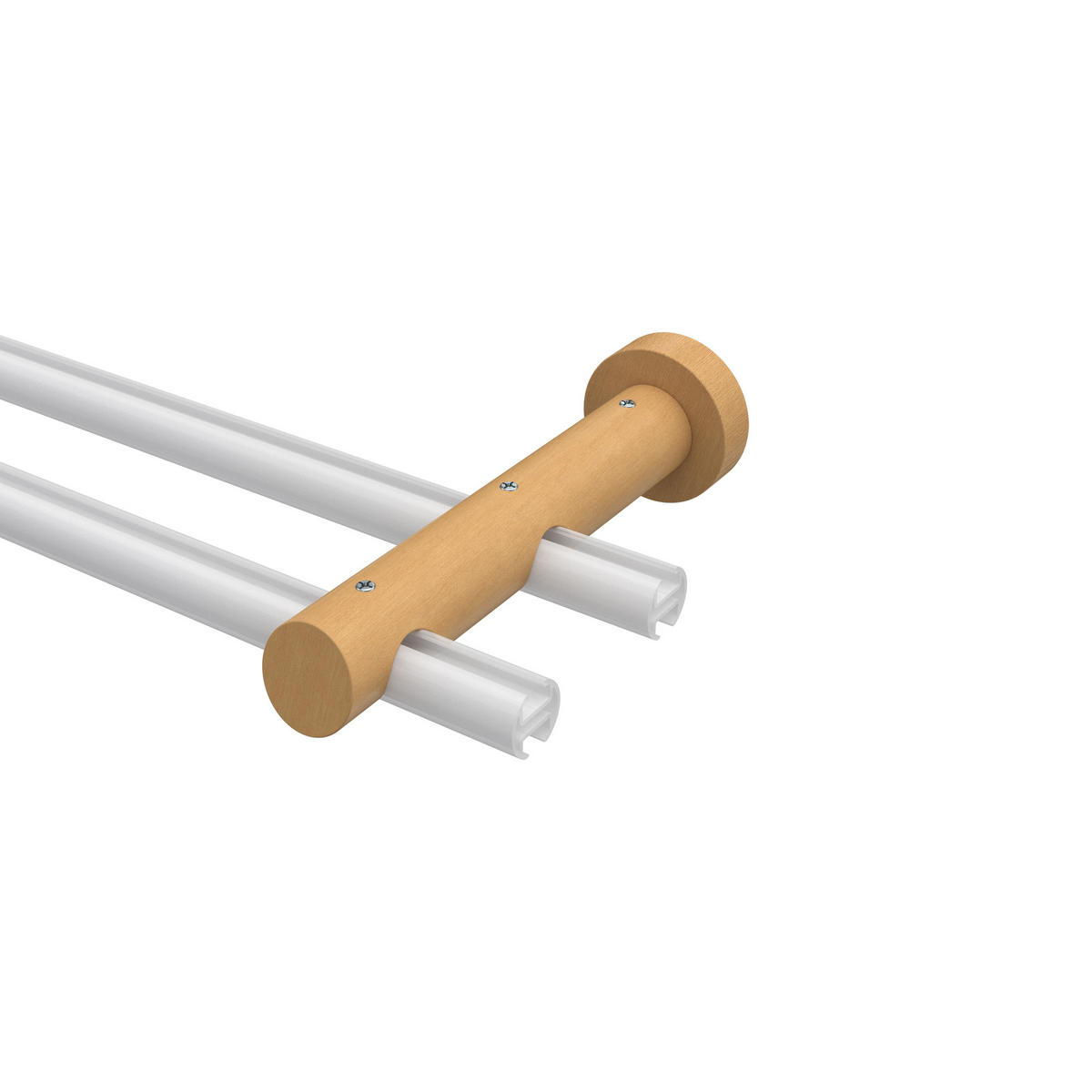 TRÄGER FÜR GARDINENSTANGEN INNENLAUF 20 mm Ø, Talent 2-läufig, Buche - Buchefarben, Holz (18/5.3/5.3cm) - INTERDECO