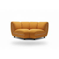 SESSEL LAYLA Gelb Velvet - Gelb/Schwarz, Buchenholz/Textil (166/74/99cm) - KAWOLA