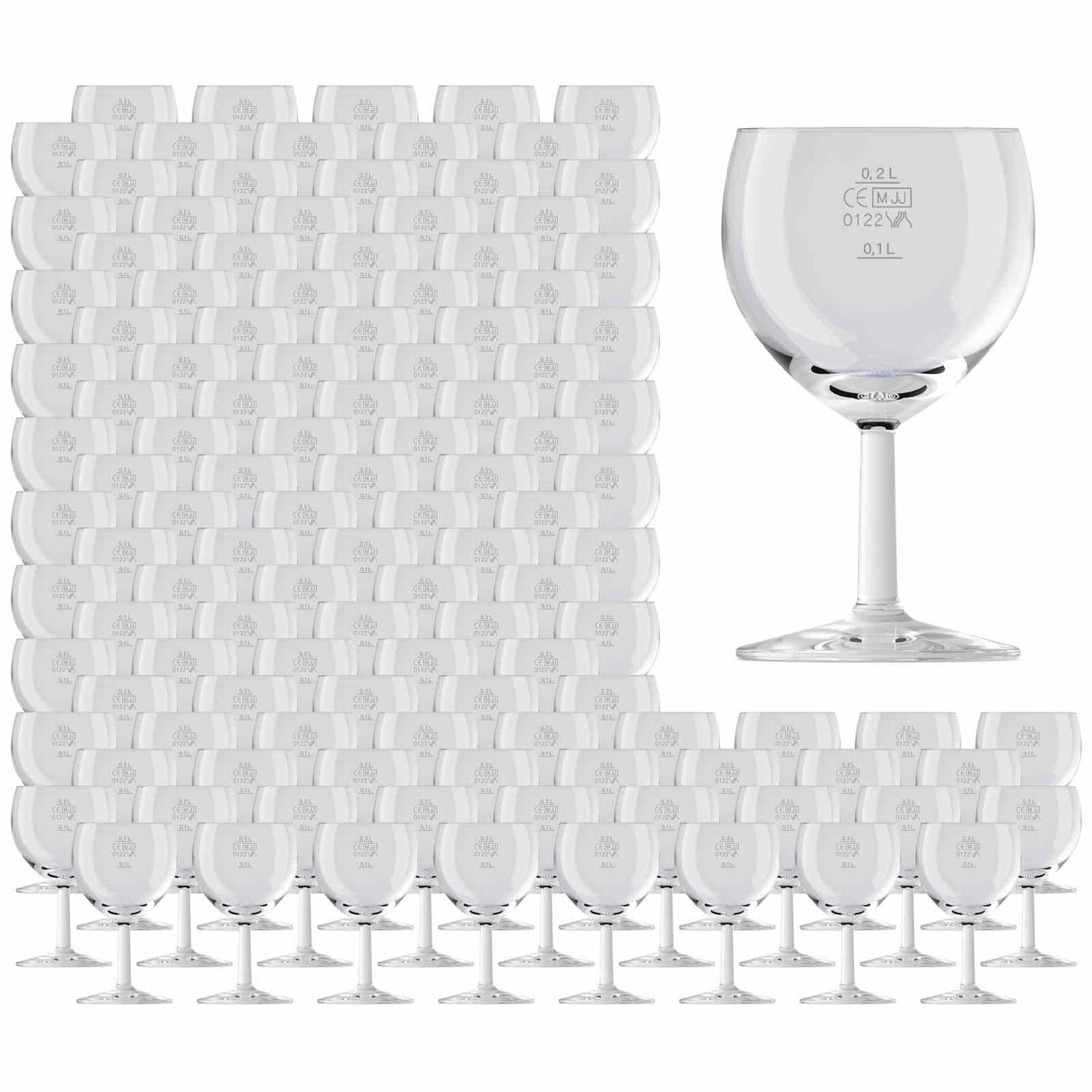 WEINGLÄSER GEEICHT Ballon Profi transparent 0,1 l + 0,2 l 120er Set - Transparent, Glas (0.25L) - Van Well