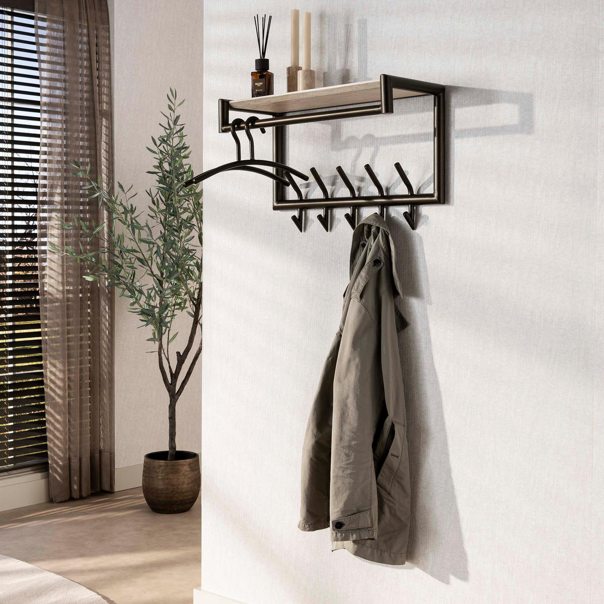 WANDGARDEROBE Terrra 65 27/65/40 cm - Beige, Metall (65/40/27cm) - Hoyz Collection