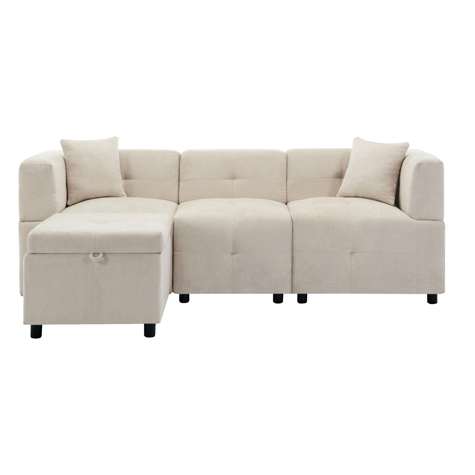 ECKSOFA 204/126/69 cm Beige - Beige, Textil (126/204cm)
