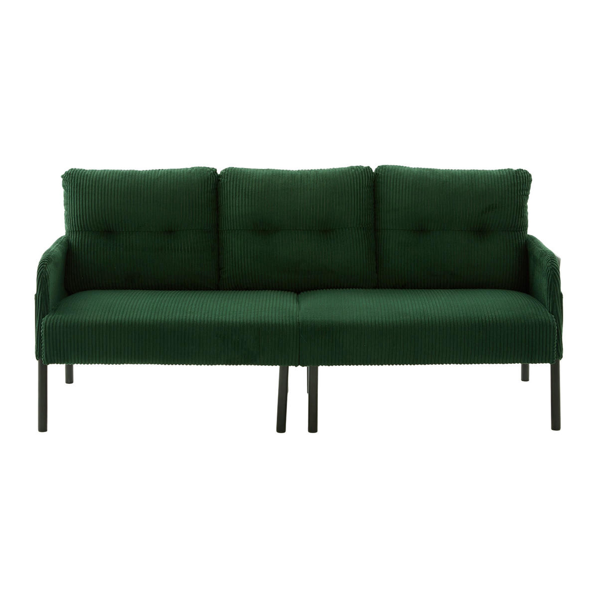 3-SITZER-SOFA DE-33596 mit Seitentaschen Smaragdgrün - Grün, Metall (171/80/72cm) - ComfortXL