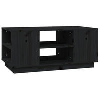 COUCHTISCH Schwarz 90x49x40,5 cm Massivholz Kiefer - Schwarz, Holz (90/49/40.5cm) - furnicato