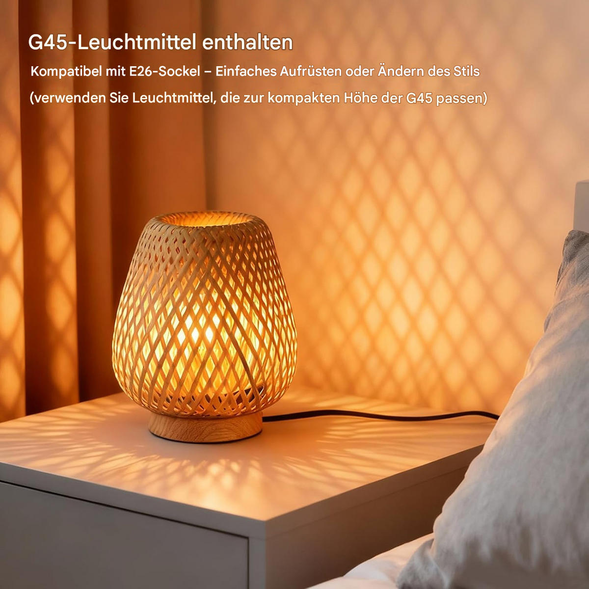 TISCHLEUCHTE Doppellagen Stoffschirm Holzfuß - Braun, Naturmaterialien (21/20/25cm) - Weltevree
