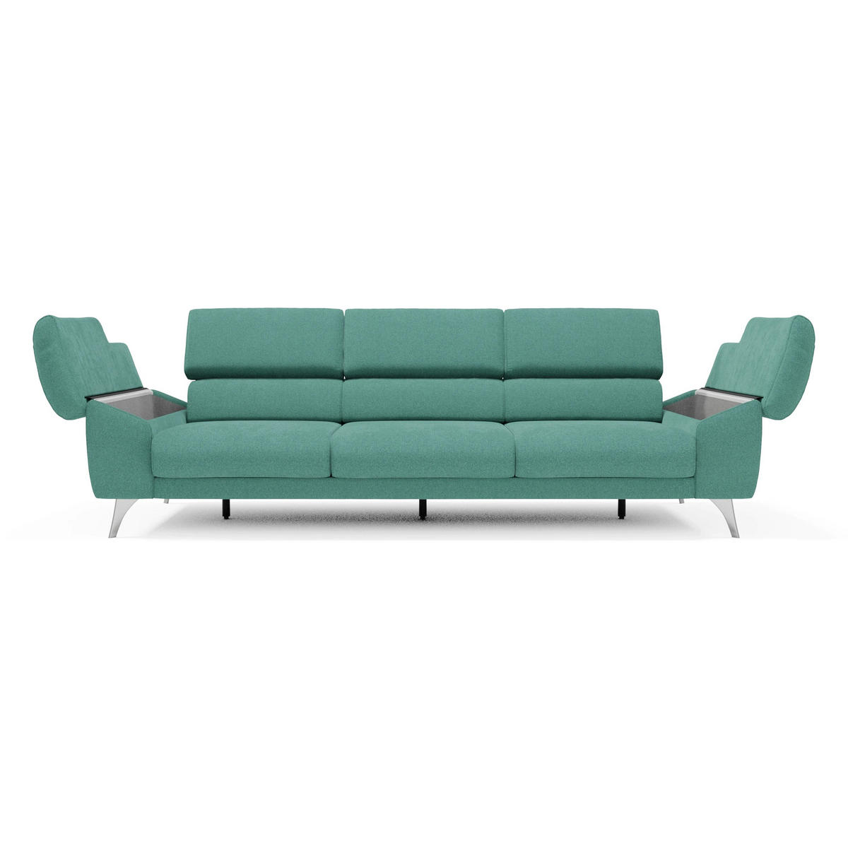 LINEARSOFA Donatello - Smaragdgrün, Metall (265/76/102cm) - Divani.store