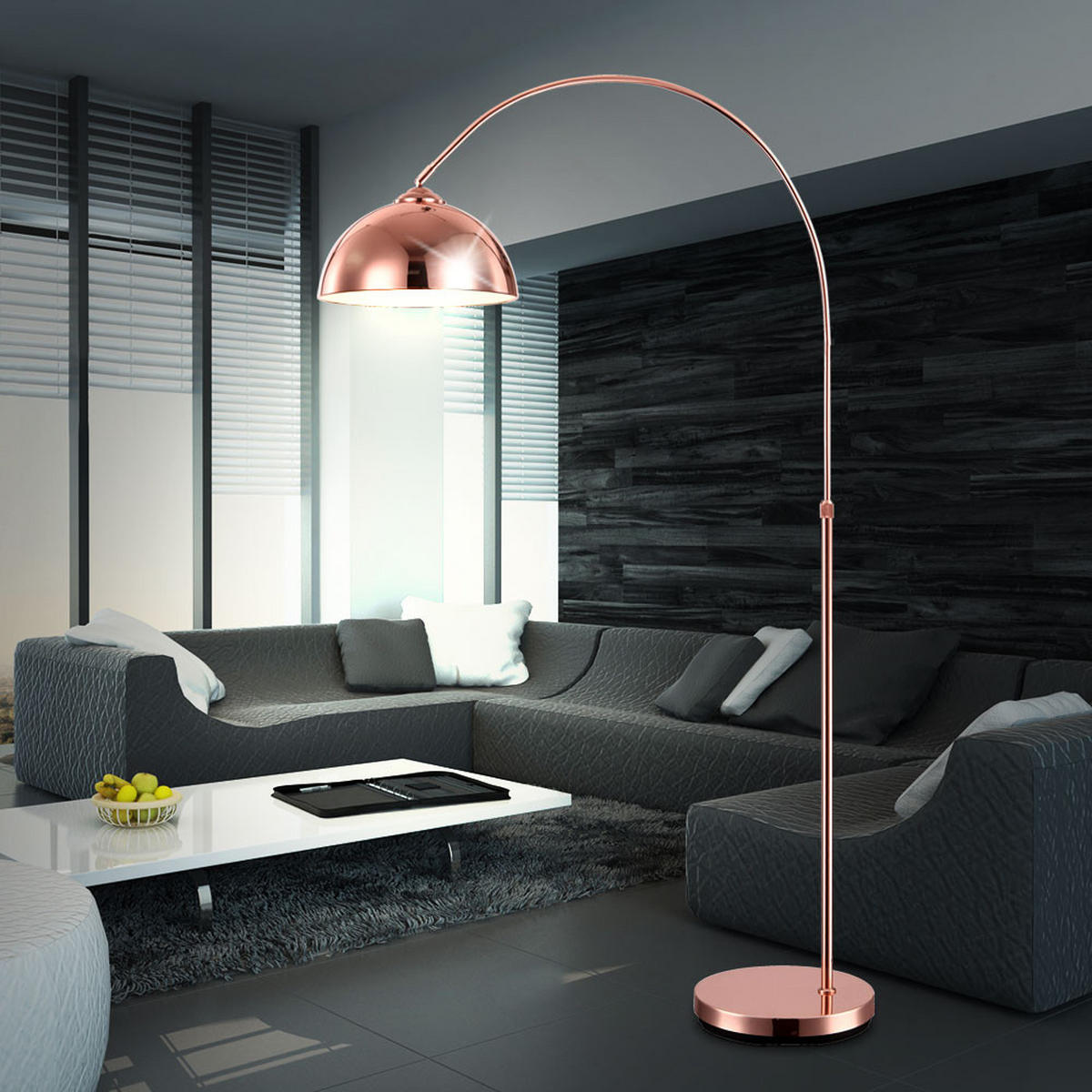 LED STEHLEUCHTE Newcastle Kupfer - Kupferfarben, Metall (92/30/196cm) - Globo Lighting