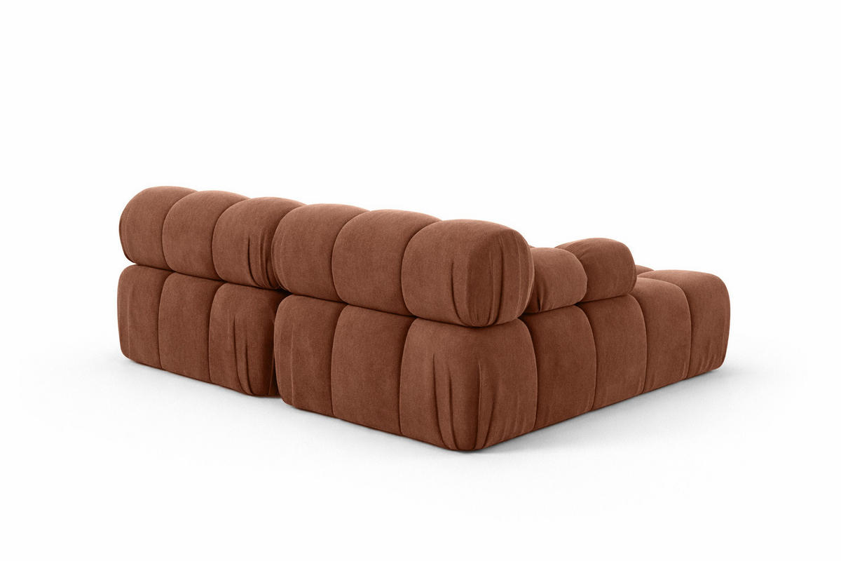 ECKSOFA L-Form Mini II Modular, Veloursstoff Salvador, Dunkelbraun, Links, Selia - Dunkelbraun, Holz (190/160cm) - Kaiser Möbel