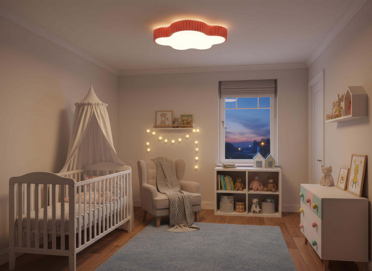 LED-KINDER-DECKENLEUCHTE Wolke Rosa 26 x 36 x 7 cm - Rosa, Kunststoff (26/36/7cm) - Northpoint