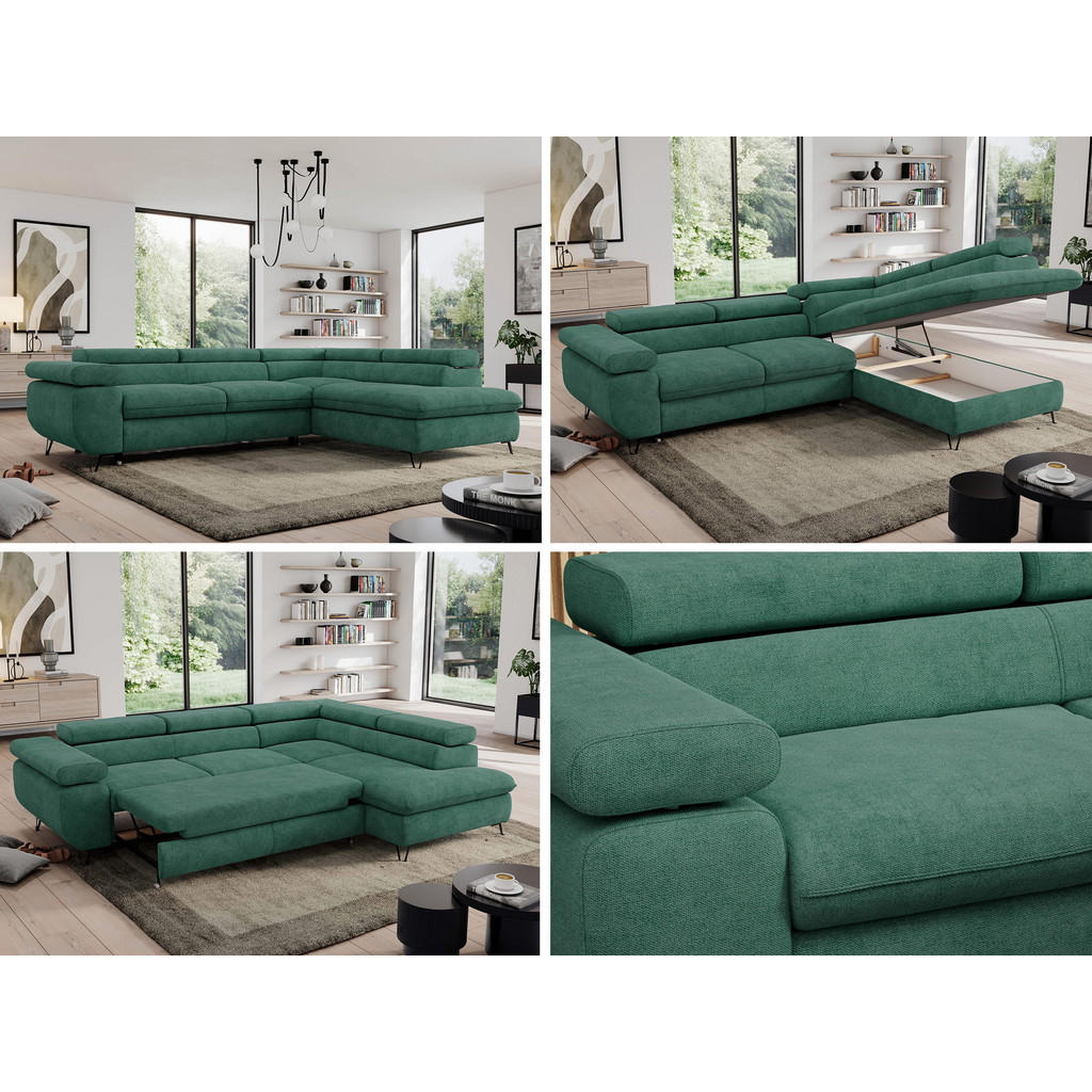 Thumbnail - MKS Ecksofa, Grün, Textil, 3-Sitzer, L-Form,L-Form, 273x208 cm, Oeko-Tex®, Wohnzimmer, Sofas & Couches, Wohnlandschaften...
