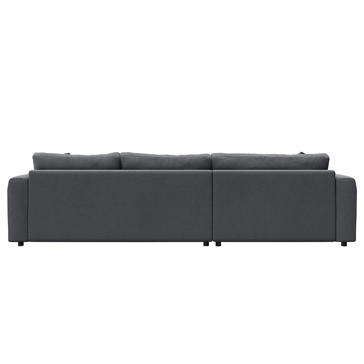 ECKSOFA mit Longchair - Schwarz/Grau, Kunststoff/Textil (286/183cm) - home24