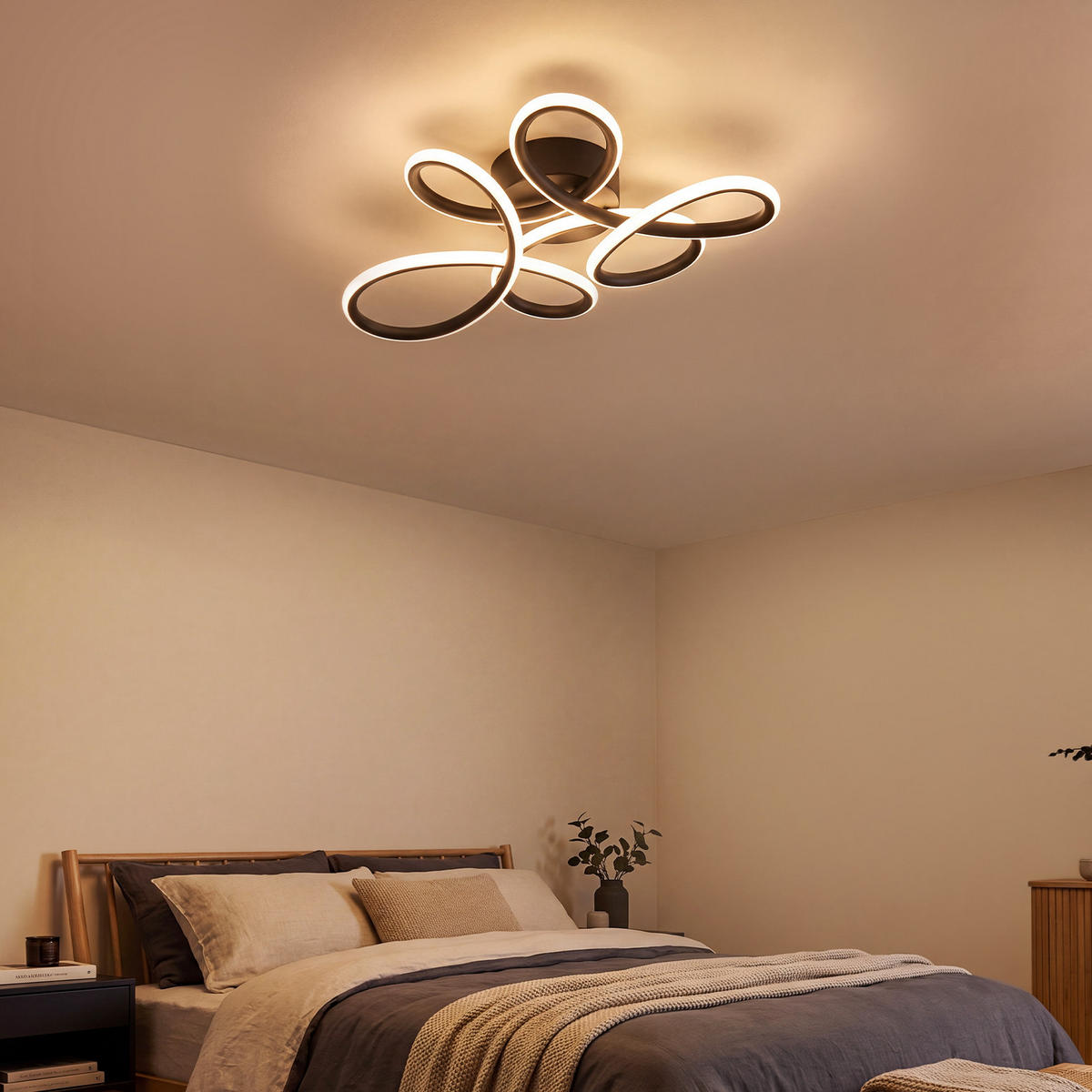 LED DECKENLEUCHTE Cyvith 36/25/8.5 cm - Schwarz, Kunststoff/Metall (36/25/8.5cm) - ZMH