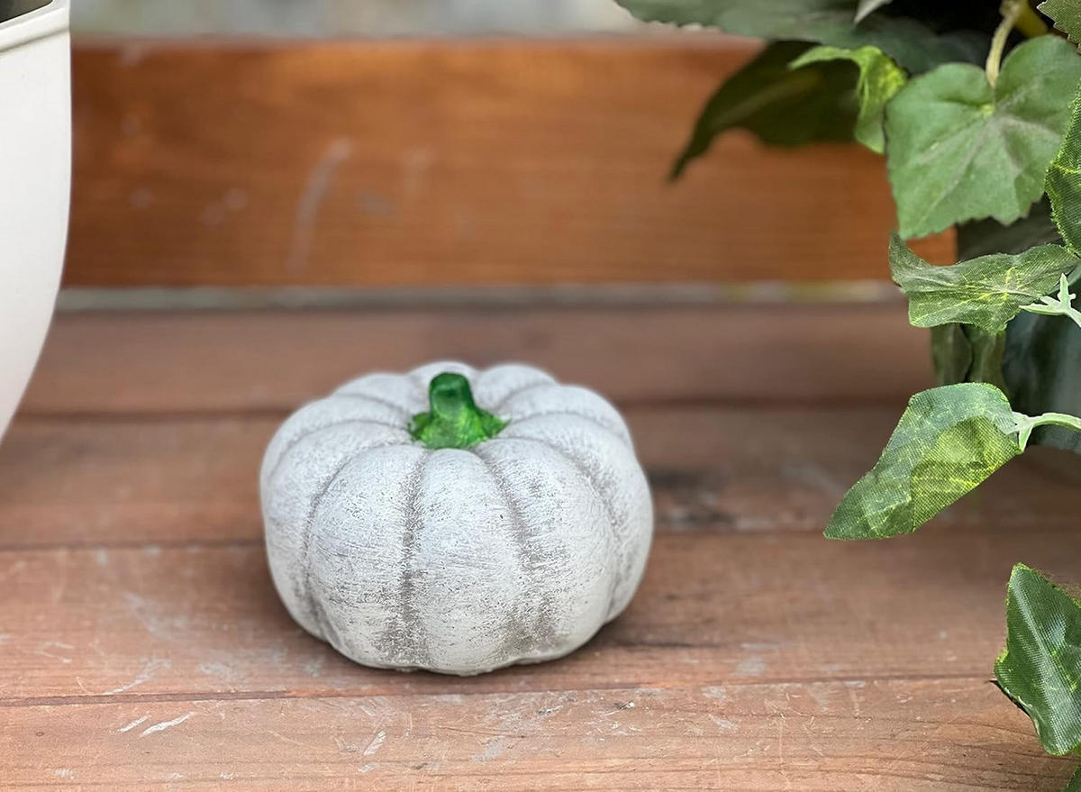 STEINFIGUR Kleiner Kürbis frostfest Steinguss wetterfest - Grau, Stein (7/5/7cm) - stoneandstyle