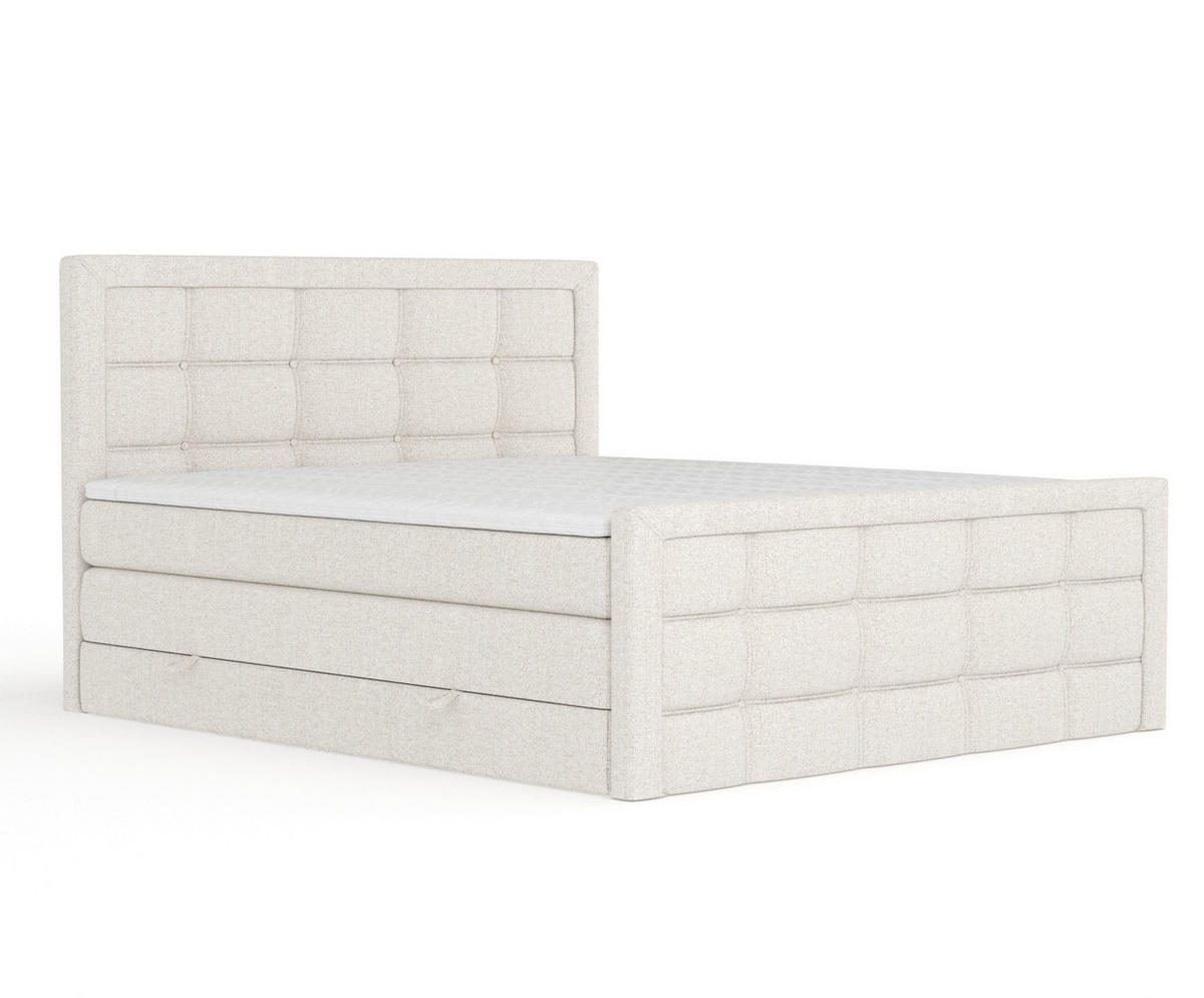 BOXSPRINGBETT Ambrosia Beige 180/200 cm - Beige/Schwarz, Holz/Holzwerkstoff (180/200cm) - Maison de Reve