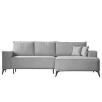 ECKSOFA OTIS Rechts, mit Schlaffunktion und Bettkasten, Grau - Grau, Textil/Metall (294/185cm) - Idohome