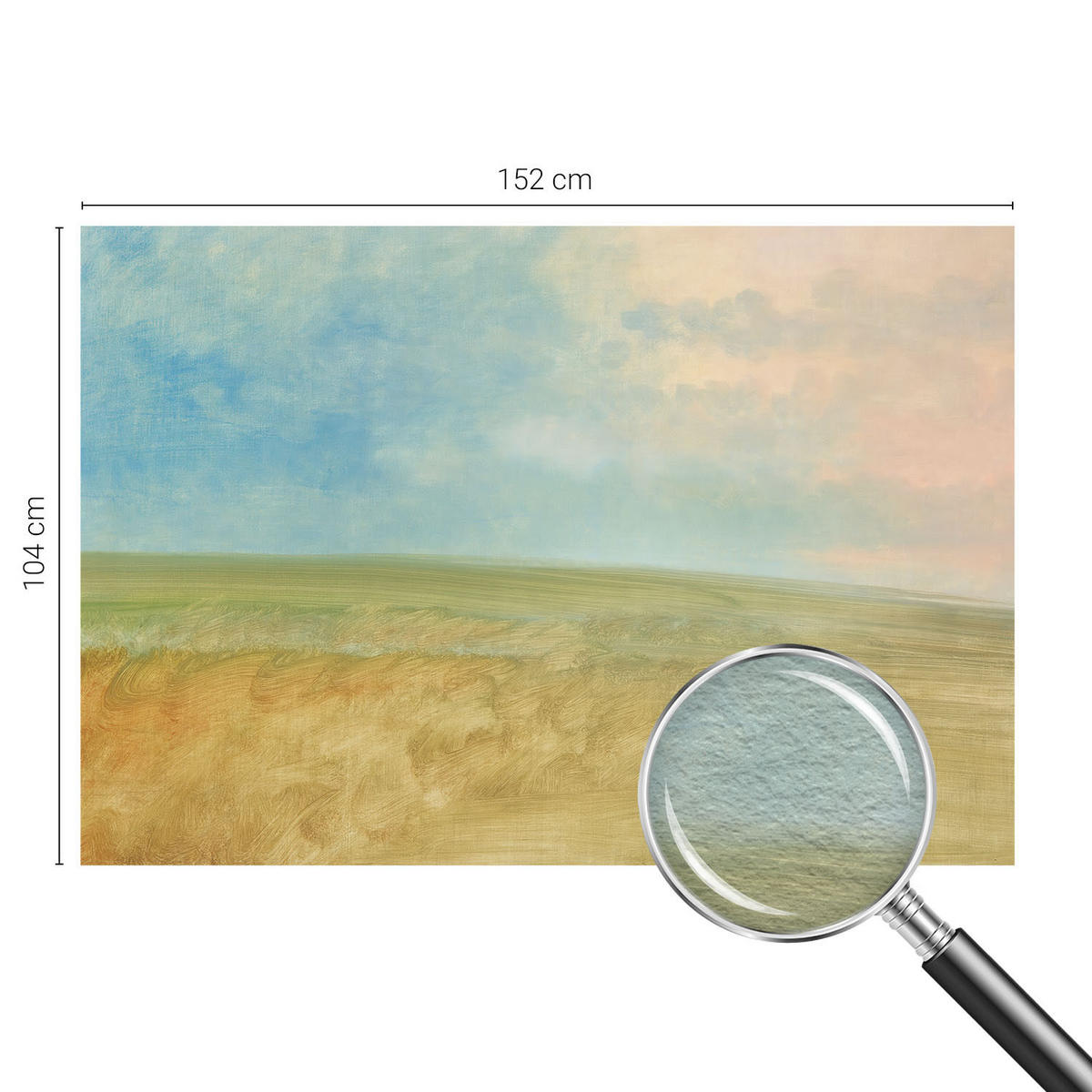 FOTOTAPETE 152x104 cm - Pastellfelder - Blau, Textil (152/104cm) - Wallfluent