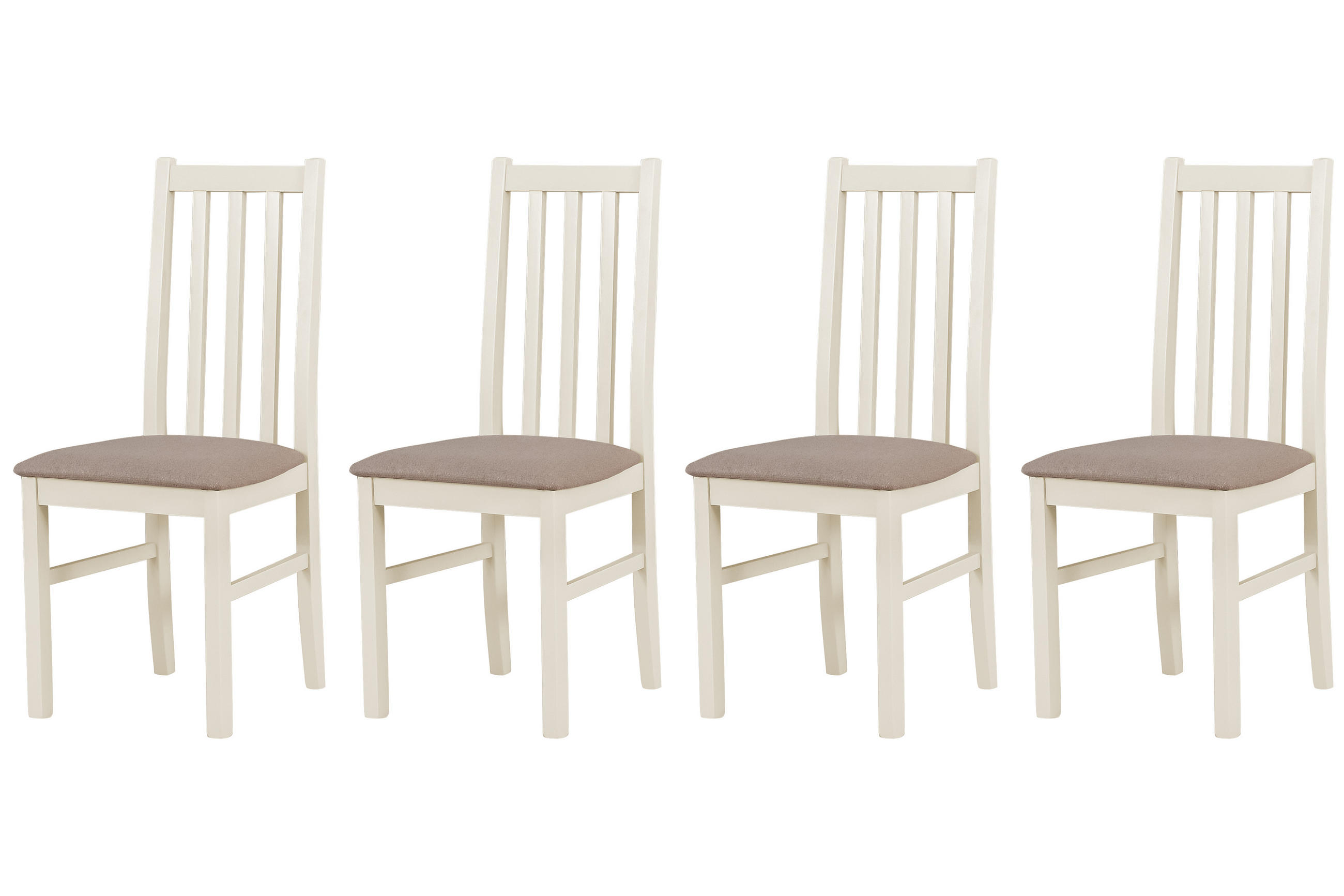 STUHL Bos 10 (4er Set) - Beige/Haselnussfarben, Holz (43/94/40cm) - Leaf Design