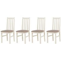STUHL Bos 10 (4er Set) - Beige/Haselnussfarben, Holz (43/94/40cm) - Leaf Design