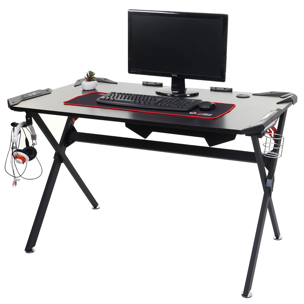 SCHREIBTISCH rechteck Schwarz - Schwarz, Holz (76/130/78cm) - MCW
