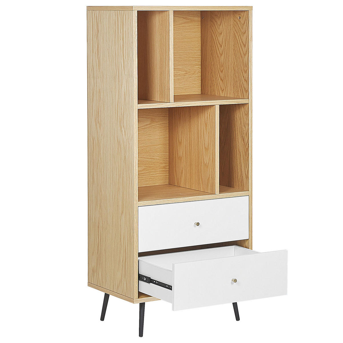 REGAL 4 Fächer Richmond - Hellbraun, Holzwerkstoff (60/139/40cm) - Beliani
