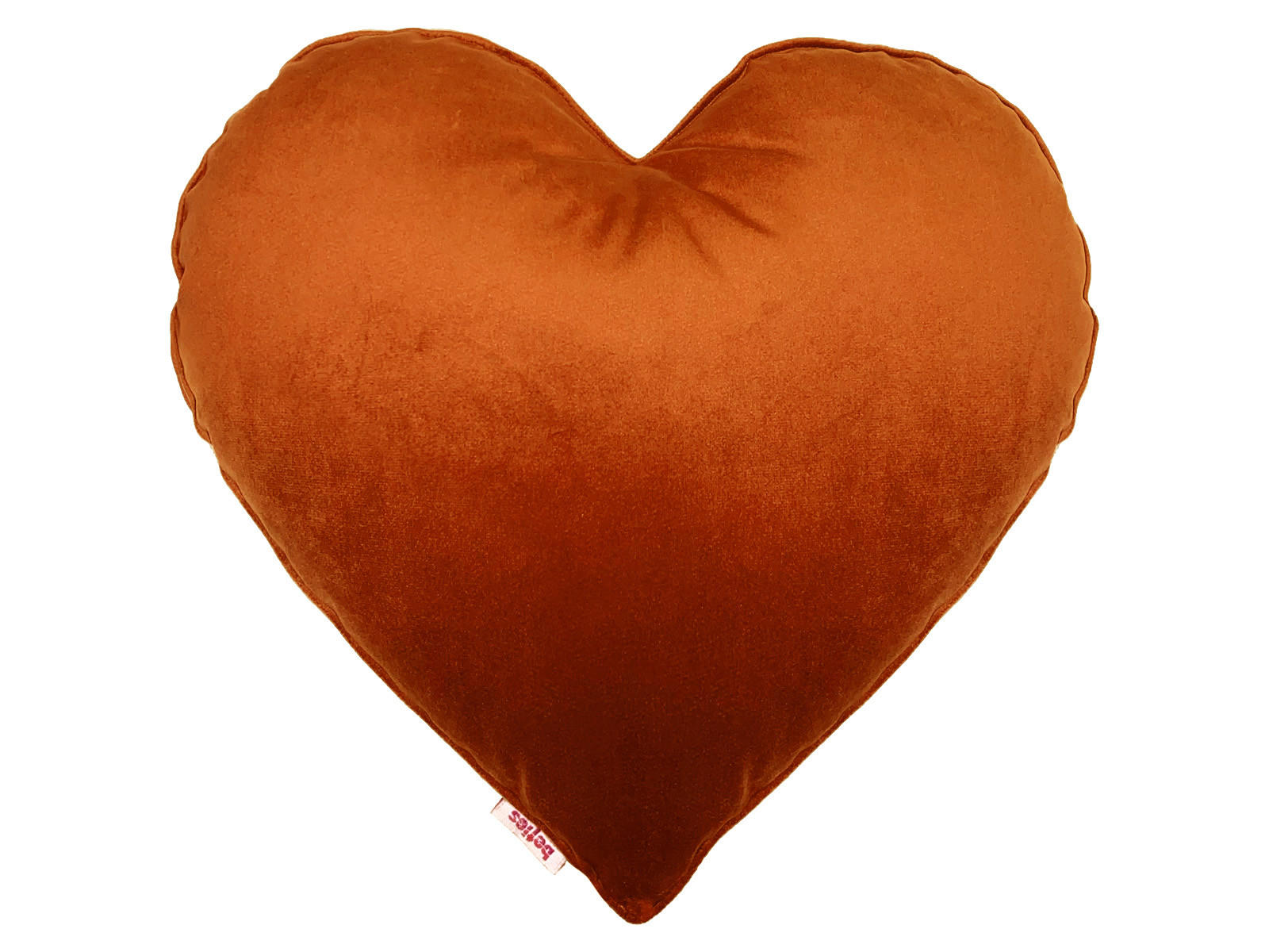 HERZKISSEN Samt&Sonders rost-orange 35x32 cm - Dunkelorange, Textil (34/32cm) - beties Heimtextil