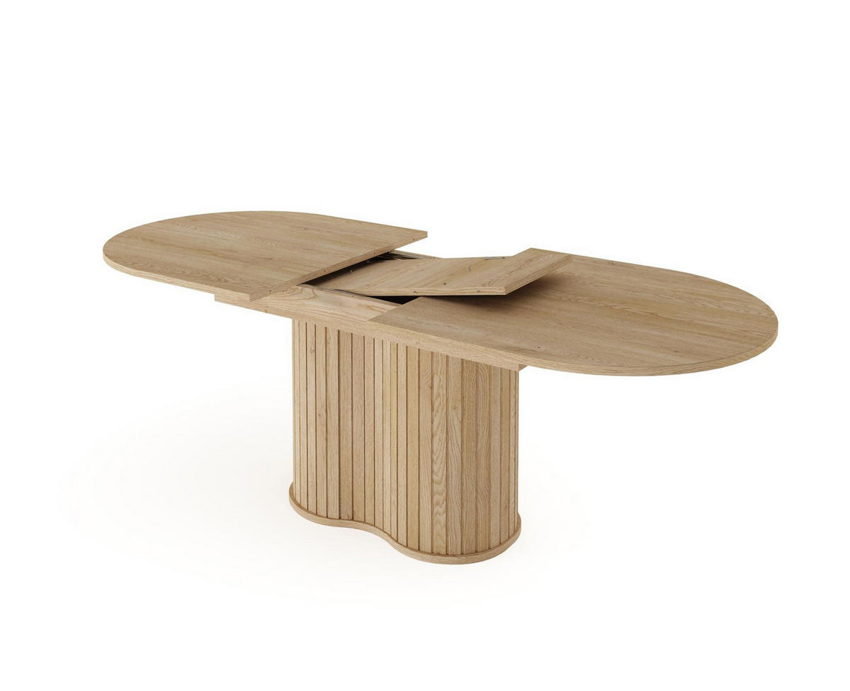 ESSTISCH Rivo Eiche Cremona, Esstisch mit kanneliertem Fuß - Eichefarben, Holzwerkstoff/Metall (90/220/76cm) - Bettso