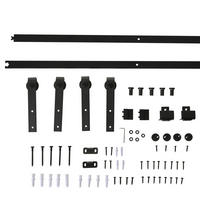 SCHIEBETÜRSYSTEM - Schwarz, Metall (0.6/18/183cm) - HOMCOM